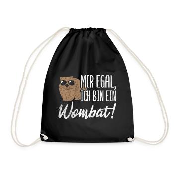 Je m’en fiche Je suis un Wombat - Sac de sport léger - noir - Devant