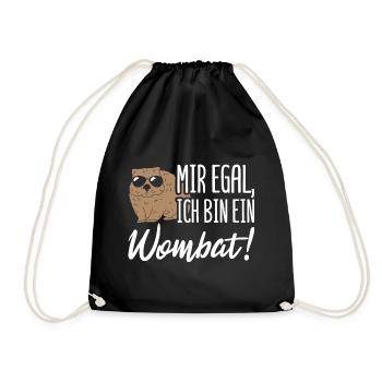 Australien Wombat Beuteltier - Turnbeutel - Schwarz - Vorne