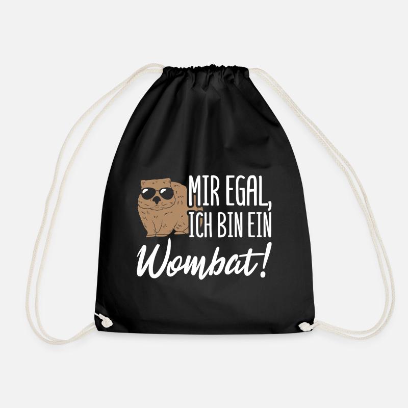 Australien Wombat Beuteltier - Turnbeutel - Schwarz