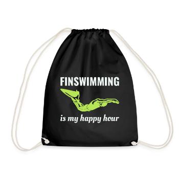 Finswimming Swimming Swimmer Swim Water sport - Drawstring Bag - black - Front