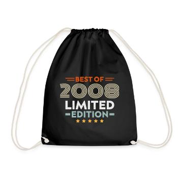 Retro 2008 Vintage 16th Anniversary Gift 16 Years - Drawstring Bag - black - Front