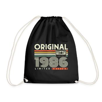 Vintage, 1986, Rétro, Vintage, Cadeau d’anniversaire - Sac de sport léger - noir - Devant