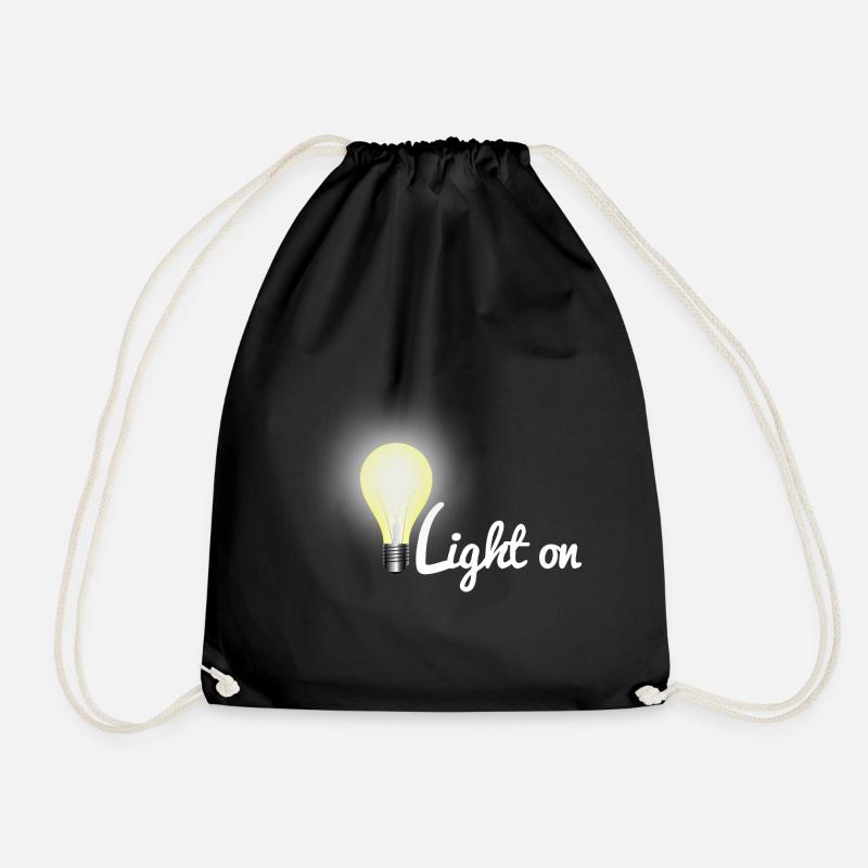 Light on light bulb - Drawstring Bag - black