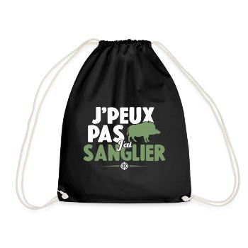 Je Peux Pas J'ai Sanglier Cadeau Chasseur - Sac de sport léger - noir - Devant
