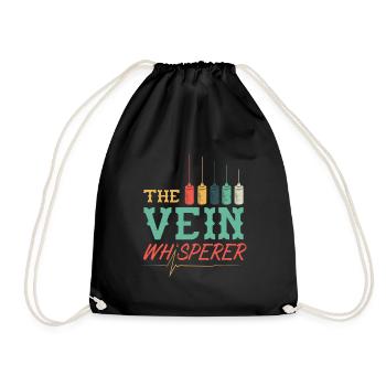 Phlebologe Phlebologie The Vein Whisperer - Turnbeutel - Schwarz - Vorne