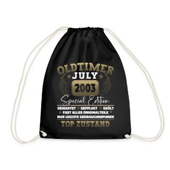 Oldtimer Juli 2003 19. Geburtstag Geschenk Herren - Turnbeutel - Schwarz - Vorne