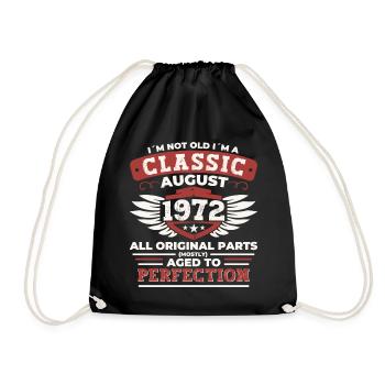Né en 1972 Classic Birthday Gift Août - Sac de sport léger - noir - Devant