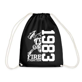 43RD BIRTHDAY FIRE BRIGADE 1983 FIREFIGHTER - Drawstring Bag - black - Front