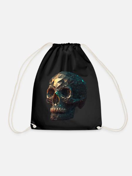 Kristallschädel Crystal Skull - Drawstring Bag - black