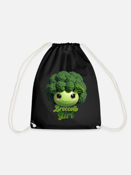 Broccoli Beauty Girl - Turnbeutel - Schwarz