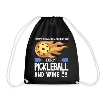 Pickleball und Wein für Pickle Ball, Was That out - Turnbeutel - Schwarz - Vorne