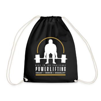 Powerlifting | Deadlift | Gym | Workout - Drawstring Bag - black - Front