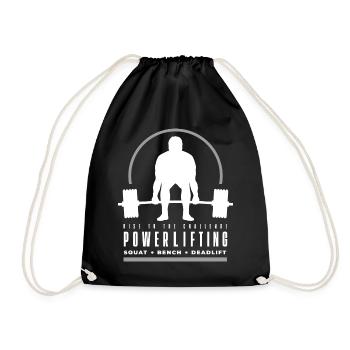 Powerlifting Workout | Deadlift | Fitness - Drawstring Bag - black - Front