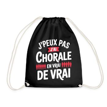 j'peux pas j'ai Chorale En vrie de vraie - Sac de sport léger - noir - Devant
