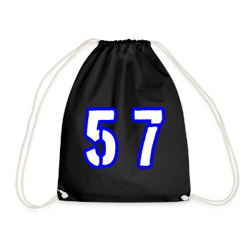 57 Zahl Symbol - Turnbeutel - Schwarz - Vorne