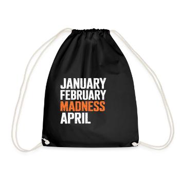 Vintage January February Madness April Basketball - Drawstring Bag - black - Front