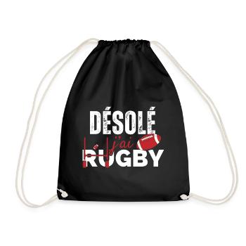Sorry I have Rugby - Drawstring Bag - black - Front