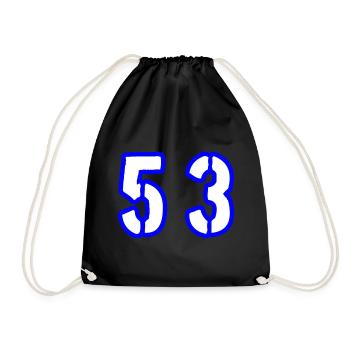 53 Zahl Symbol - Turnbeutel - Schwarz - Vorne