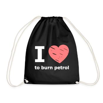 I love petrol cars - Drawstring Bag - black - Front