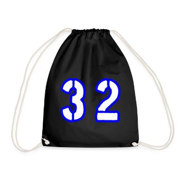 32 Zahl Symbol - Turnbeutel - Schwarz - Vorne