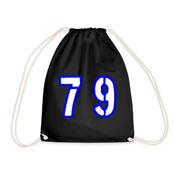 79 Zahl Symbol - Turnbeutel - Schwarz - Vorne