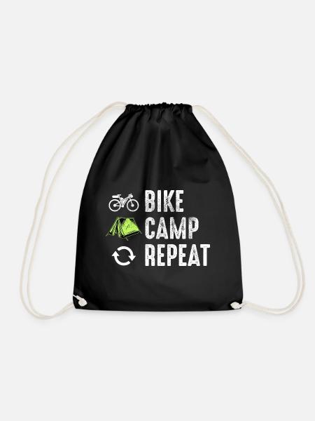 Bikepacking Radfahrer Gravel Bike Fahrrad Lustig - Turnbeutel - Schwarz