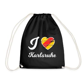 Die Unterstützer in Karlsruhe - Turnbeutel - Schwarz - Vorne