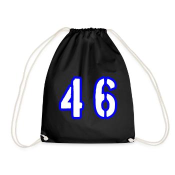 46 Zahl Symbol - Turnbeutel - Schwarz - Vorne