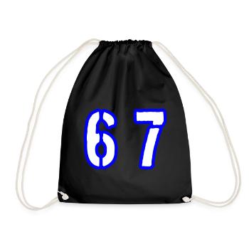 67 Zahl Symbol - Turnbeutel - Schwarz - Vorne