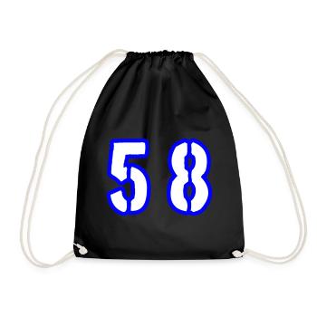58 Zahl Symbol - Turnbeutel - Schwarz - Vorne