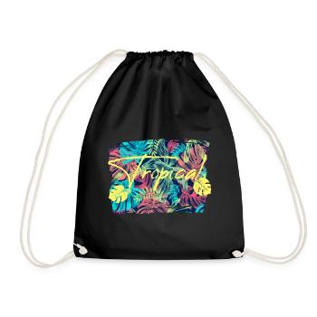 Feuilles tropicales - Sac de sport léger - noir - Devant