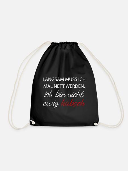 Langsam muss ich mal nett werden... - Turnbeutel - Schwarz