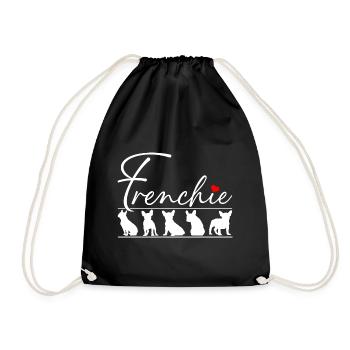 Frenchie Silhouettes de bouledogue français - Sac de sport léger - noir - Devant