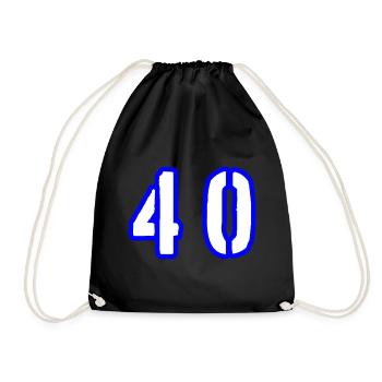 40 Zahl Symbol - Turnbeutel - Schwarz - Vorne