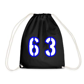 63 Zahl Symbol - Turnbeutel - Schwarz - Vorne