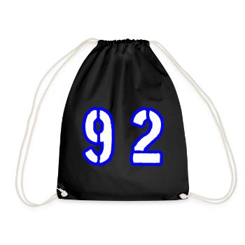 92 Zahl Symbol - Turnbeutel - Schwarz - Vorne