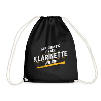 Mir Reicht's Geh Klarinette Spielen Musiker - Turnbeutel - Schwarz - Vorne