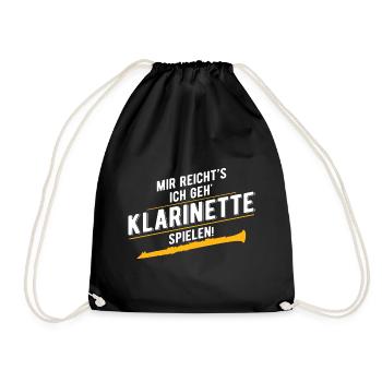 Klarinette Instrument Orchester - Turnbeutel - Schwarz - Vorne