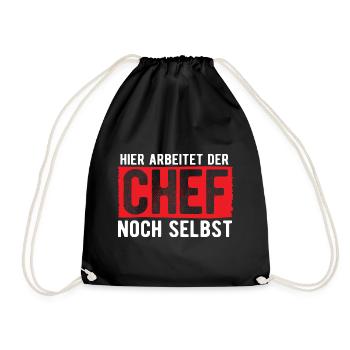 Chef Geschenk Spruch - Turnbeutel - Schwarz - Vorne