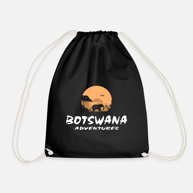 Botswana - Elefant - Turnbeutel - Schwarz