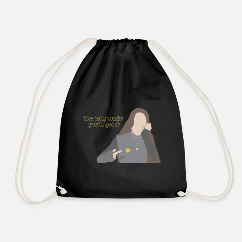 The only smile you'll get - Drawstring Bag - black