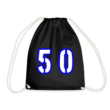 50 Zahl Symbol - Turnbeutel - Schwarz - Vorne