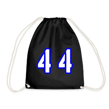 44 Zahl Symbol - Turnbeutel - Schwarz - Vorne