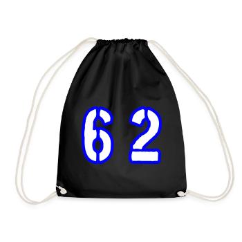 62 Zahl Symbol - Turnbeutel - Schwarz - Vorne