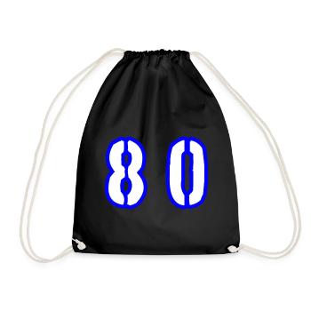 80 Zahl Symbol - Turnbeutel - Schwarz - Vorne
