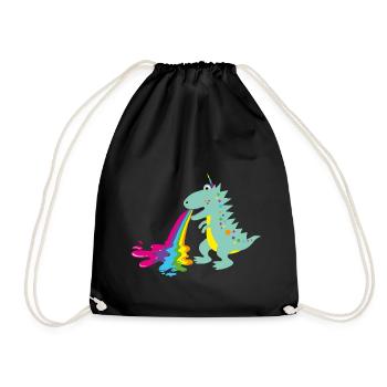 dinohorn, dino, einhorn - Turnbeutel - Schwarz - Vorne