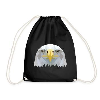 eagle head - Drawstring Bag - black - Front