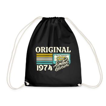 50th Anniversary Cassette September 1974 Vintage - Drawstring Bag - black - Front