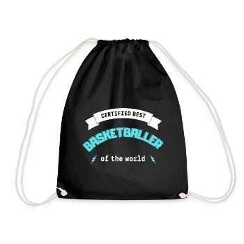 Gift basketball basketball funny sport passion - Drawstring Bag - black - Front