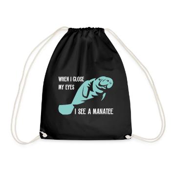 I dream of manatee and dugong - Drawstring Bag - black - Front